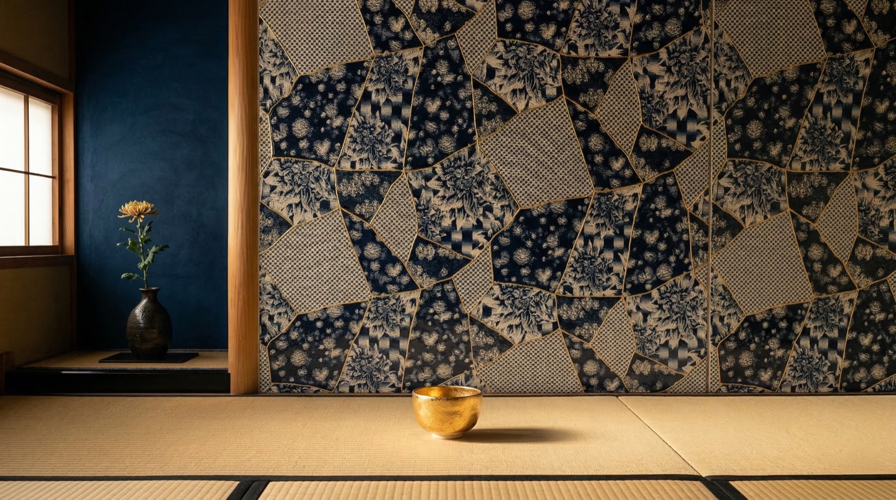 Nishijin weaver — botanical jacquard on traditional loom