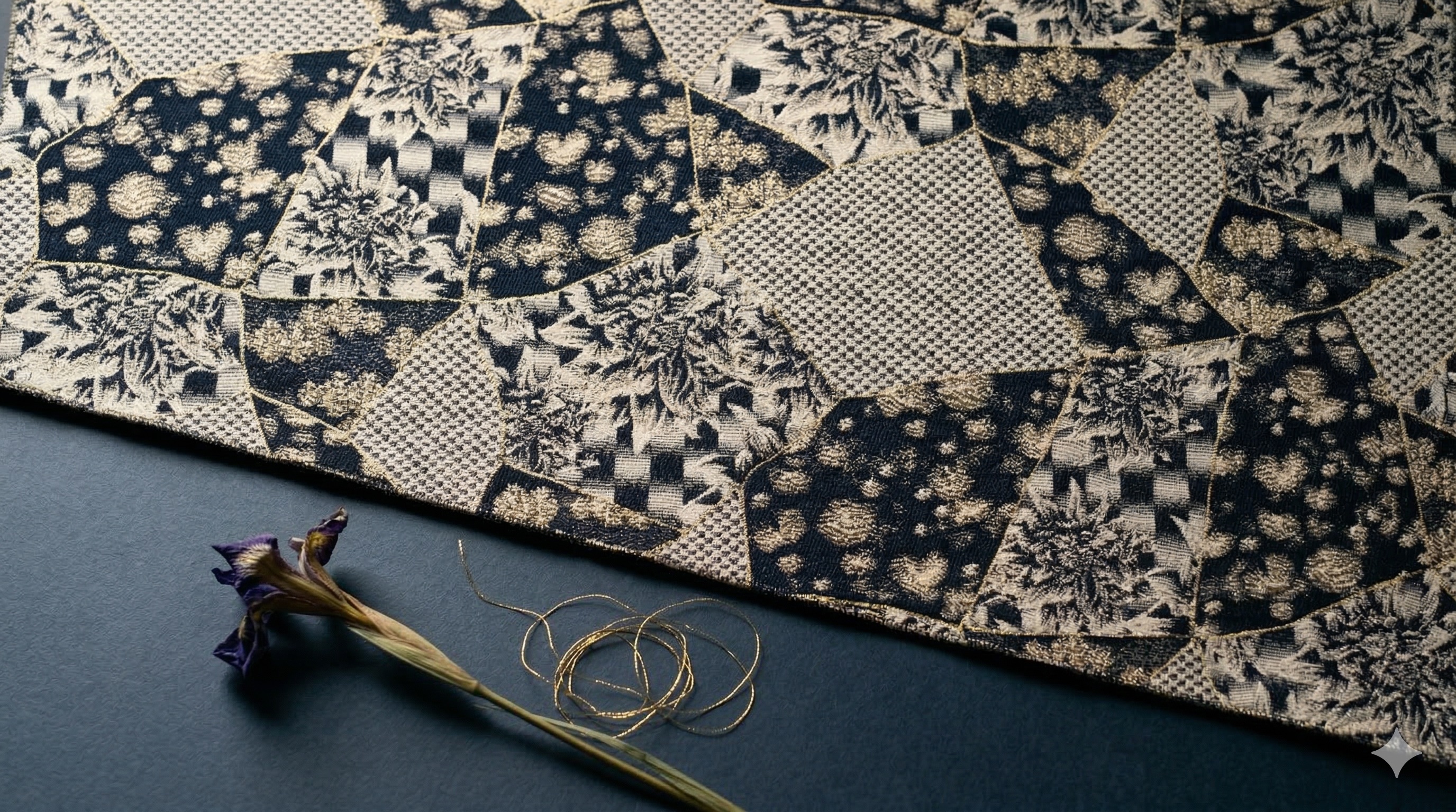 Japanese architecture — indigo wall meets warm cedar