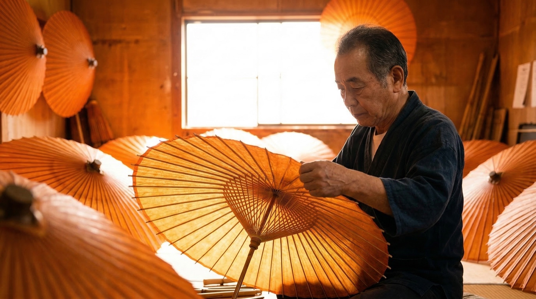 Umbrella craftsman — Japanese precision and handcraft tradition